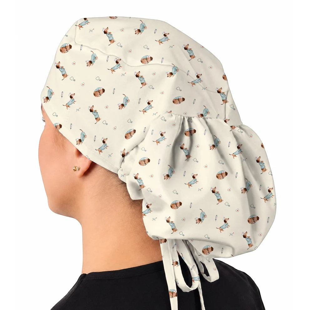 Dachshund Nurse Scrub Cap, Cute Wiener Dog Nursing Uniform for Dog Lovers, Comfortable Nurse Scrubs for Healthcare Workers