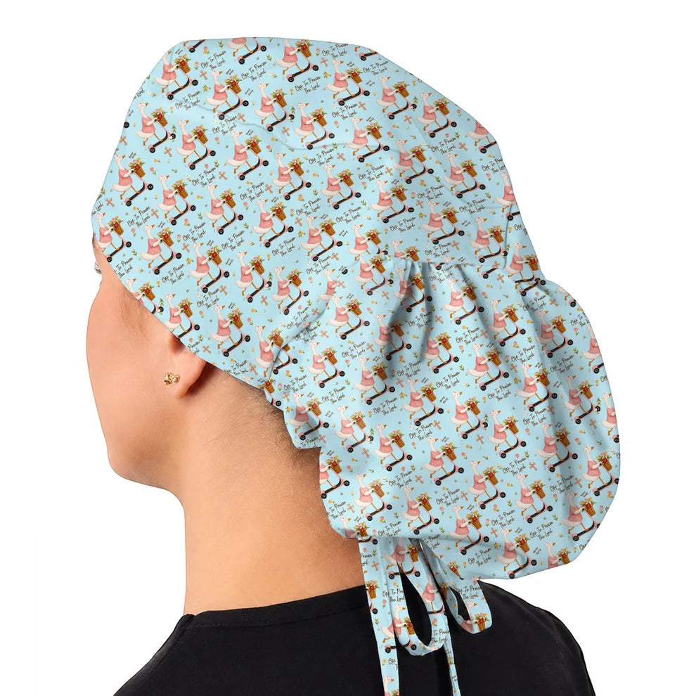 Praise The Lord Goose Scrub Cap, Christian Nurse Scrub Caps, Faith Inspired Gift For Nurses