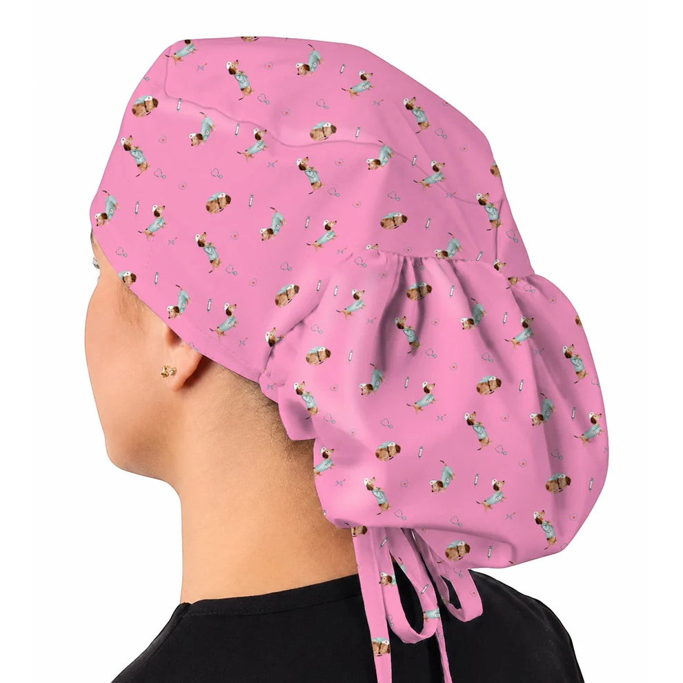 Dachshund Nurse Scrub Cap, Cute Wiener Dog Nursing Uniform for Dog Lovers, Comfortable Nurse Scrubs for Healthcare Workers