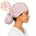 Breast Cancer French Bulldog Scrub Cap, Paws for a Cure Nursing Uniform, Pink Nurse Scrubs for Dog Lovers