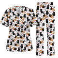 Black Cat Happy Pills Nurse Scrub Top, Funny Pharmacy Cat Scrubs for Nurses, Cute Medical Nursing Uniform Gift