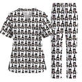 Funny Tuxedo Cat Pattern Scrub Top, Cute Cat Nurse Scrubs, Breathable Fabrics Nursing Uniform