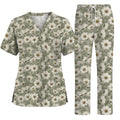 Cosmos Floral Scrub Top, Vintage Cosmos Flower Print Scrubs, Botanical Nurse Uniform