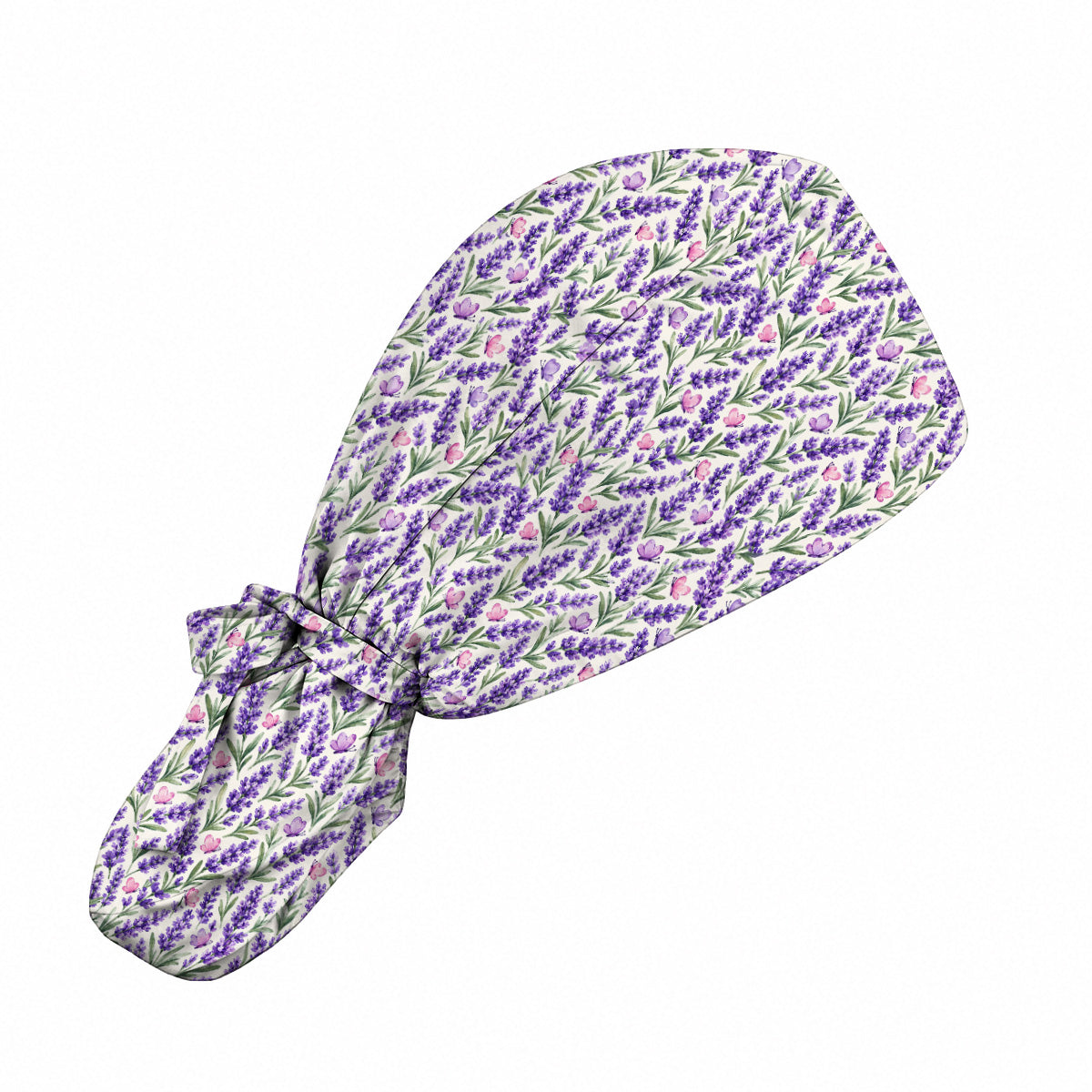 Charming Lavender Scrub Caps, Purple Lavender Butterfly Nurse Scrubs Cap, Botanical Floral Gift For Nurses