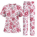 Peony Floral Scrub Top for Women, Elegant Peony Nurse Scrub Shirt, Floral Nursing Uniform For Healthcare Workers