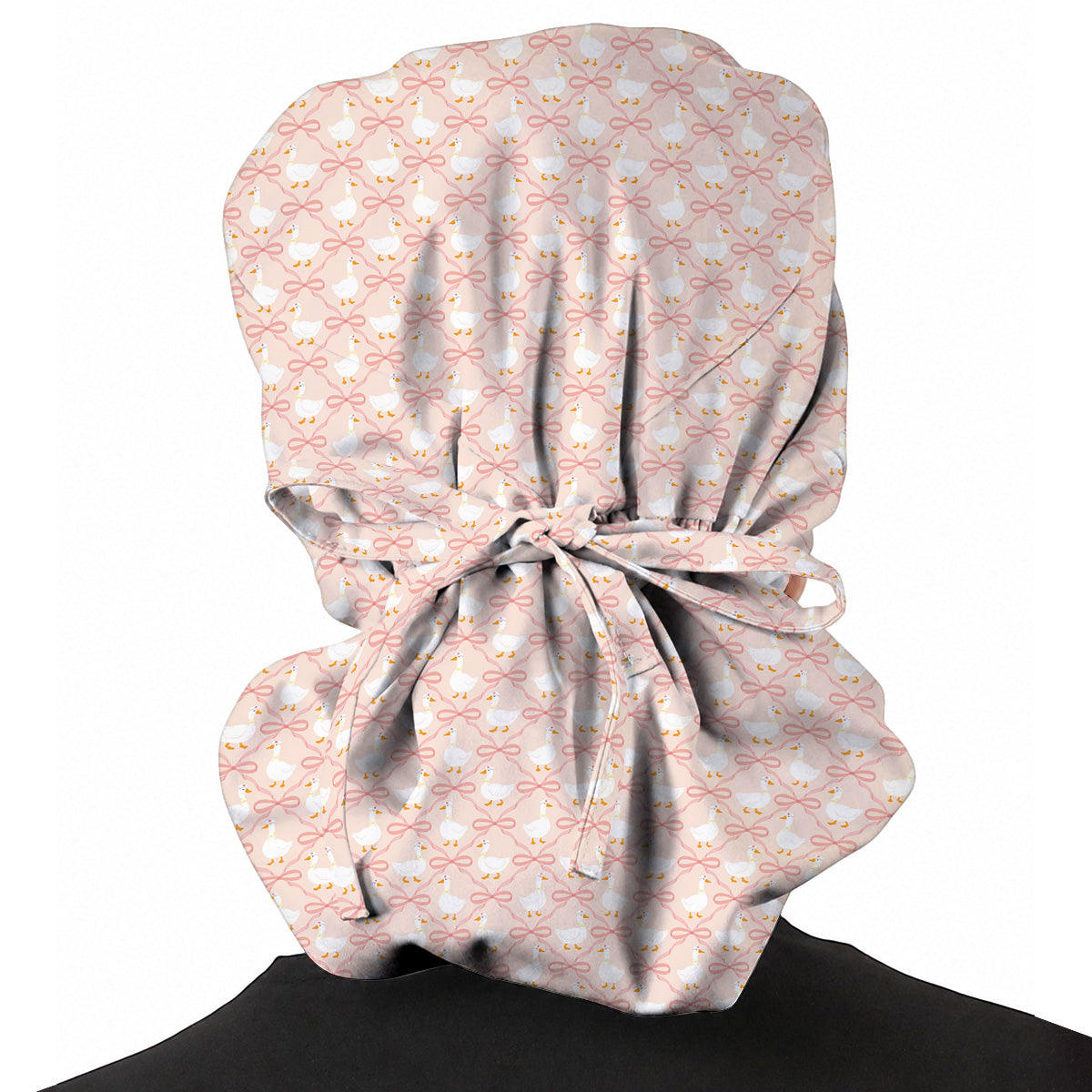 Pink Goose Nurse Scrub Caps, Cute Bow Goose Medical Scrubs Cap, Funny Nurse Gift For Women