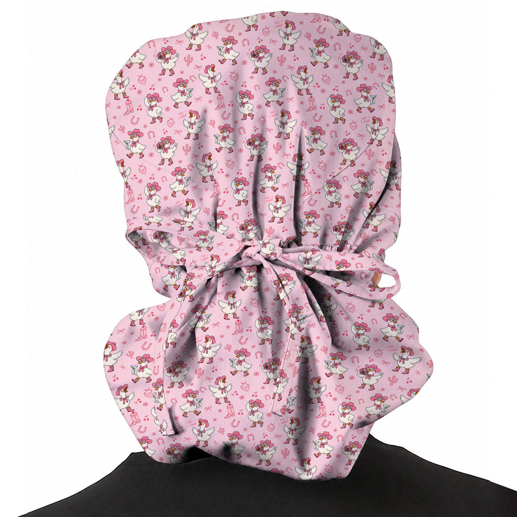 Cowgirl Goose Scrub Cap, Western Duck Nurse Caps, Funny Country Gift For Nurses