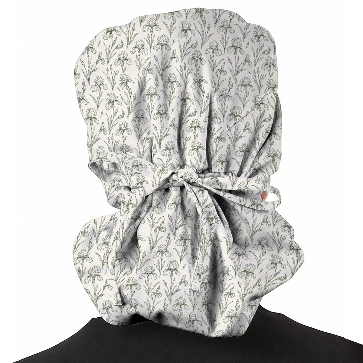 Iris Floral Scrub Caps, Botanical Iris Print Scrubs, Vintage Flower Nurse Cap