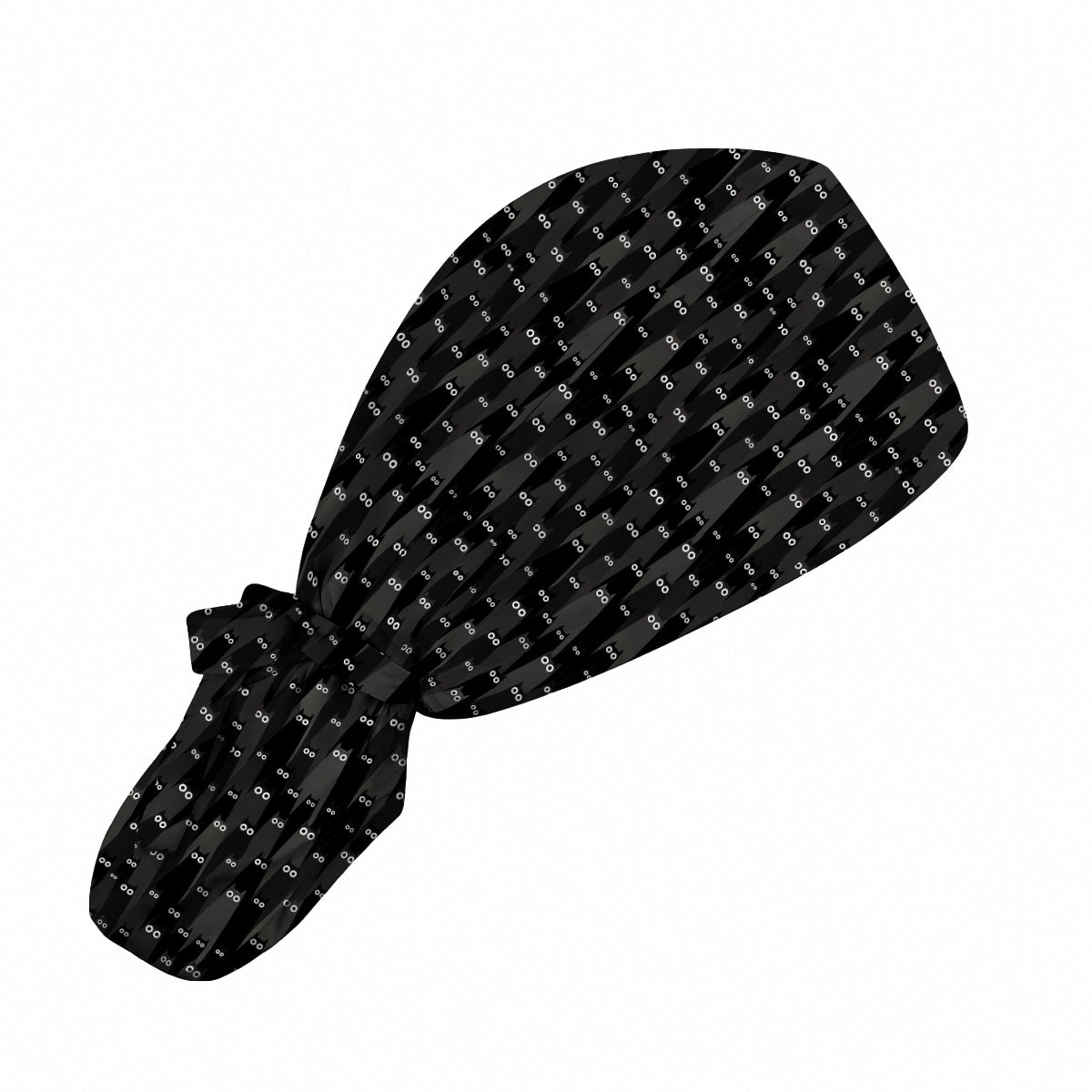 Black Cat Scrub Caps, Spooky Cat Print Scrubs, Cute Halloween Nurse Cap
