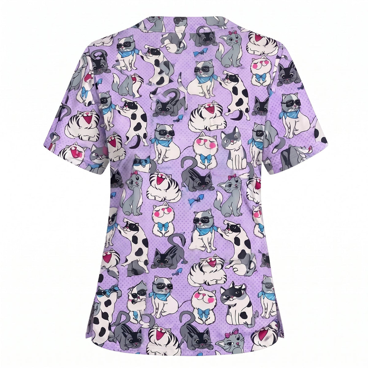 Funny Cat Scrub Top, Cute Cats Scrub Top for Women, Cute Animal Scrubs Gift for Nurse, CNA, RN, Doctor