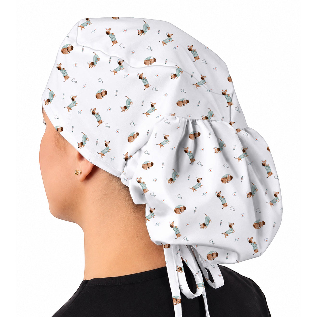 Dachshund Nurse Scrub Cap, Cute Wiener Dog Nursing Uniform for Dog Lovers, Comfortable Nurse Scrubs for Healthcare Workers