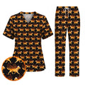 Autumn Labrador Retriever Nurse Scrub Top, Funny Fall Lab Dog Medical Uniform for Veterinary & Healthcare Staff, Comfortable Scrubs for Nurses
