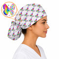 Cancer Awareness Butterfly Pattern Scrub Caps, Colorful Ribbon Nurse Scrubs, Healthcare Worker Awareness Scrub Cap