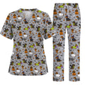 Halloween Dachshund Scrub Top, Cute Dachshund Nurse Scrubs for Dog Lovers, Funny Wiener Dog Medical Uniform