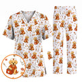 Labrador Retriever Scrub Top, Fall Dog Nursing Uniform for Veterinary Professionals, Cozy Autumn Nurse Scrubs for Dog Lovers