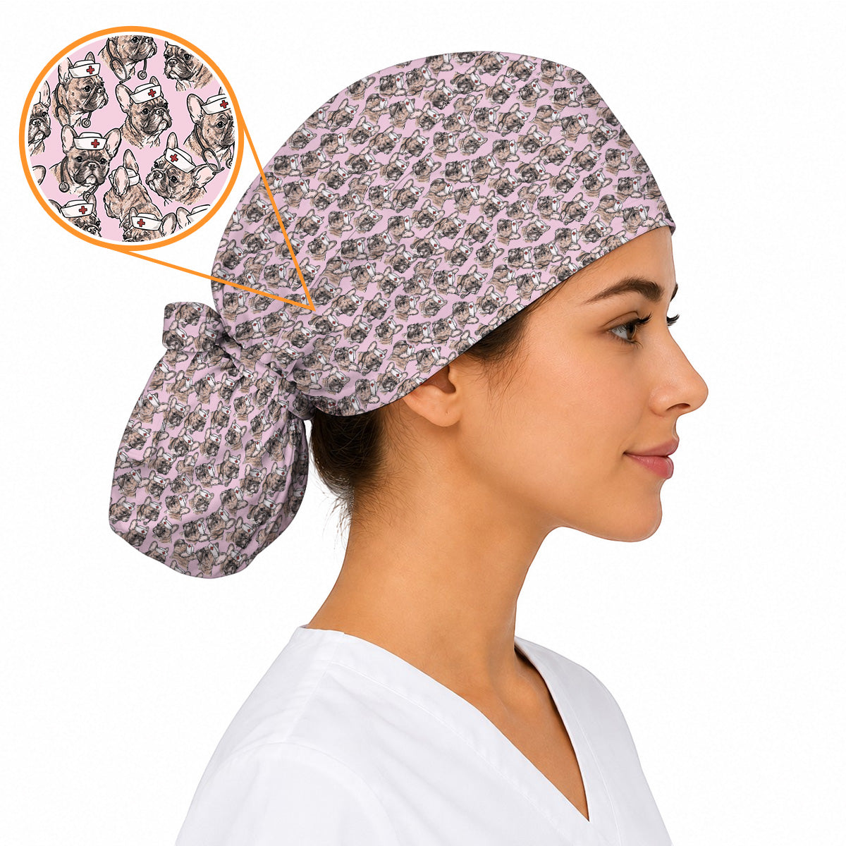French Bulldog Nurse Scrub Cap, Cute Frenchie Medical Pattern Scrubs, Dog Lover Gift for Nurses & Healthcare Workers Regular price$32.49 USD Sale price$25.99 USDSale (Copy)