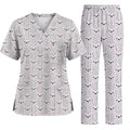 French Bulldog Nurse Scrub Top, Cute Frenchie Medical Pattern Scrubs, Dog Lover Gift for Nurses & Healthcare Workers
