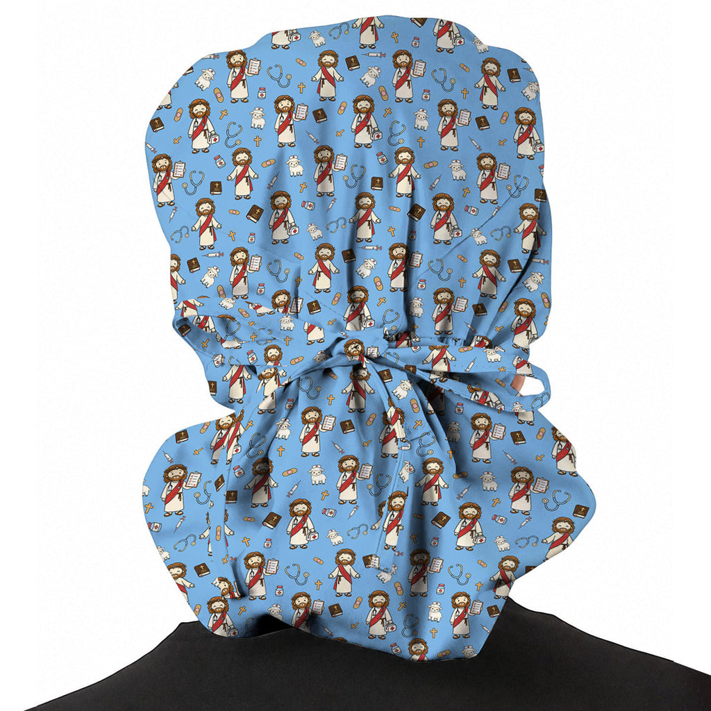 Christian Nurse Scrub Cap, Jesus Medical Pattern Scrubs Caps, Faith Based Gift For Nurses