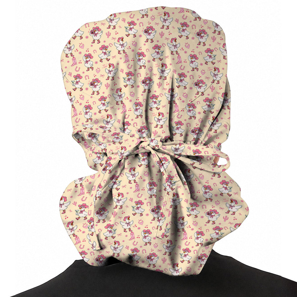 Cowgirl Goose Scrub Cap, Western Duck Nurse Caps, Funny Country Gift For Nurses