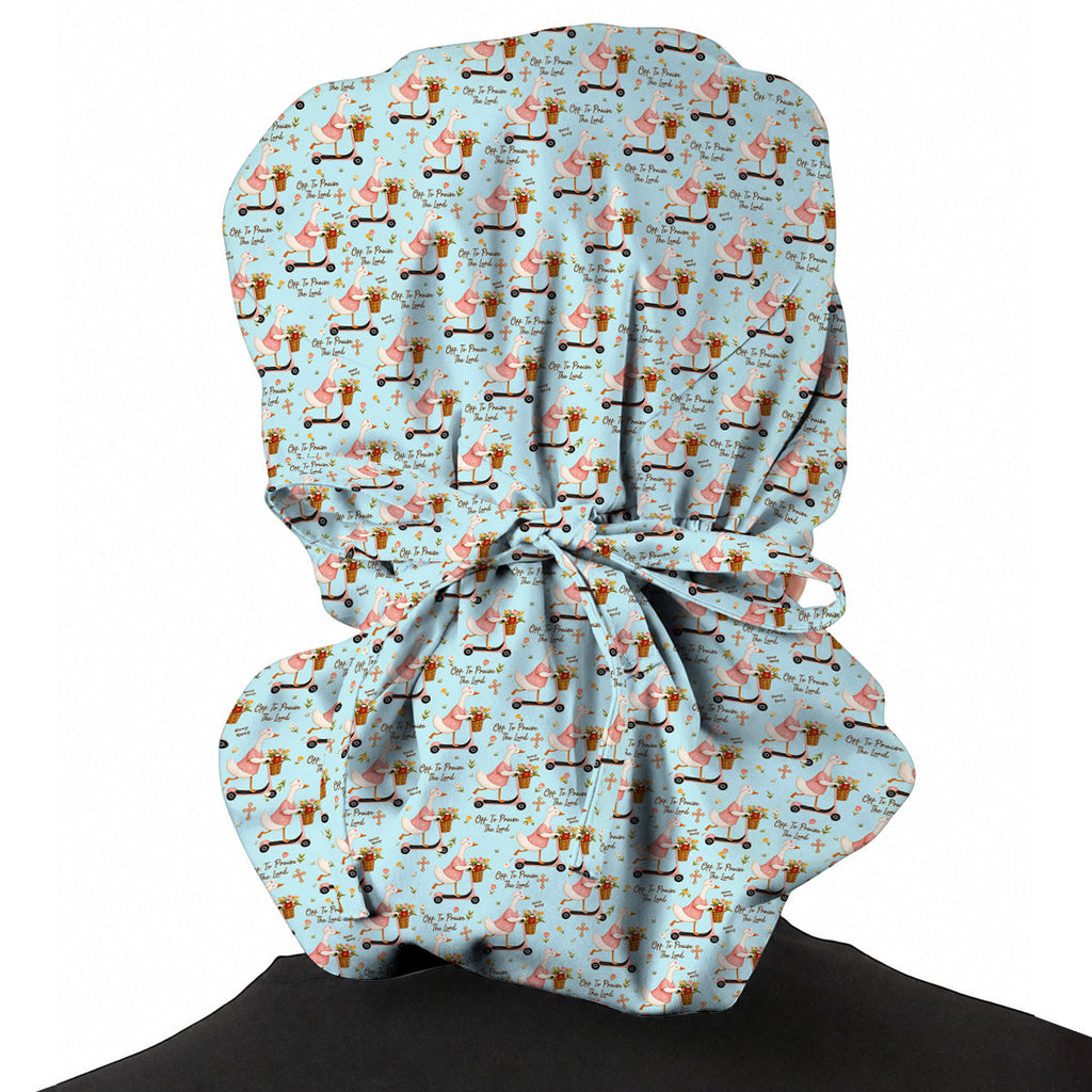 Praise The Lord Goose Scrub Cap, Christian Nurse Scrub Caps, Faith Inspired Gift For Nurses